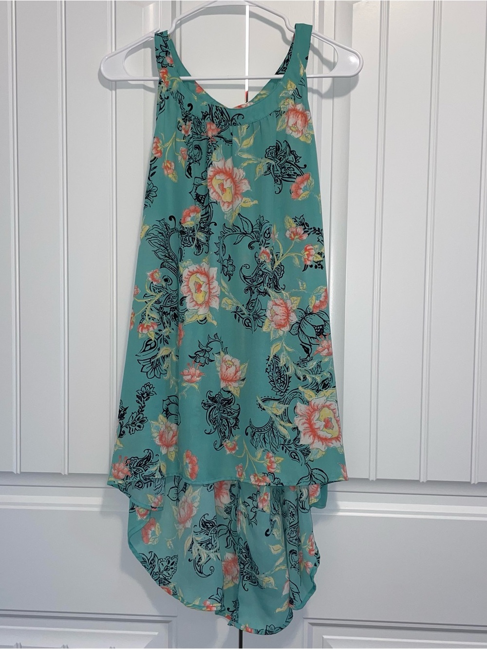 torrid Aqua Floral High-Low Tank Top